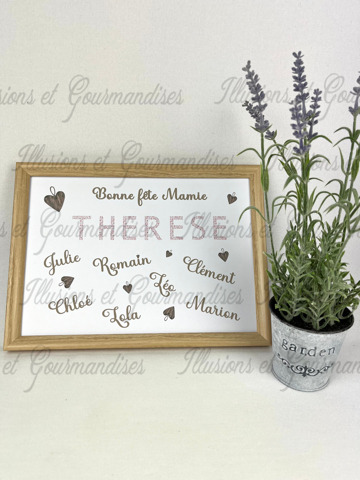 AFFICHE BONNE FÊTE MAMIE + PRENOMS DES PETITS ENFANTS