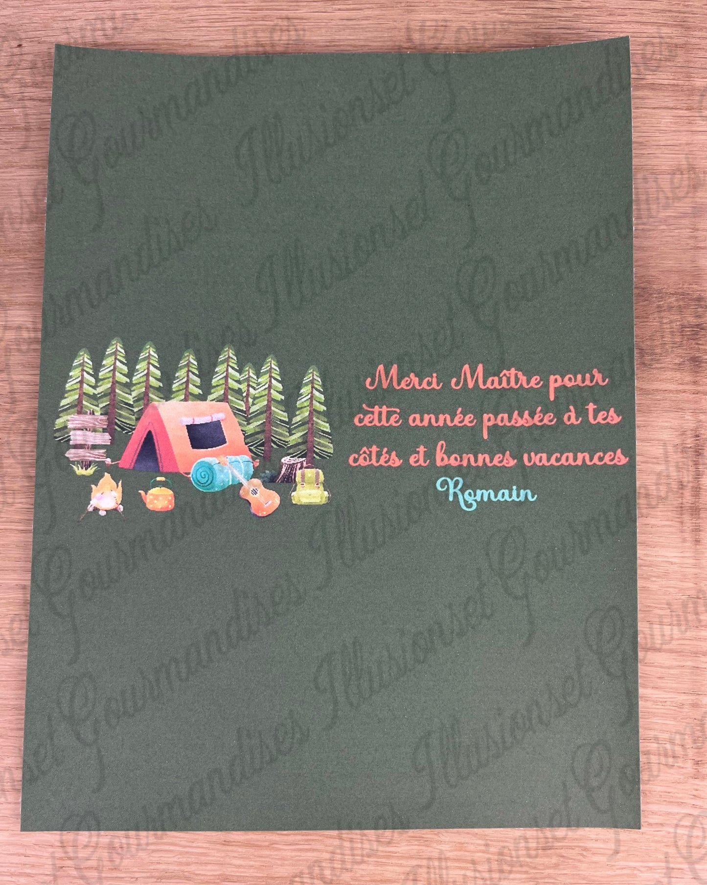 TABLETTE DE REMERCIEMENT POUR MAITRE ATSEM etc...