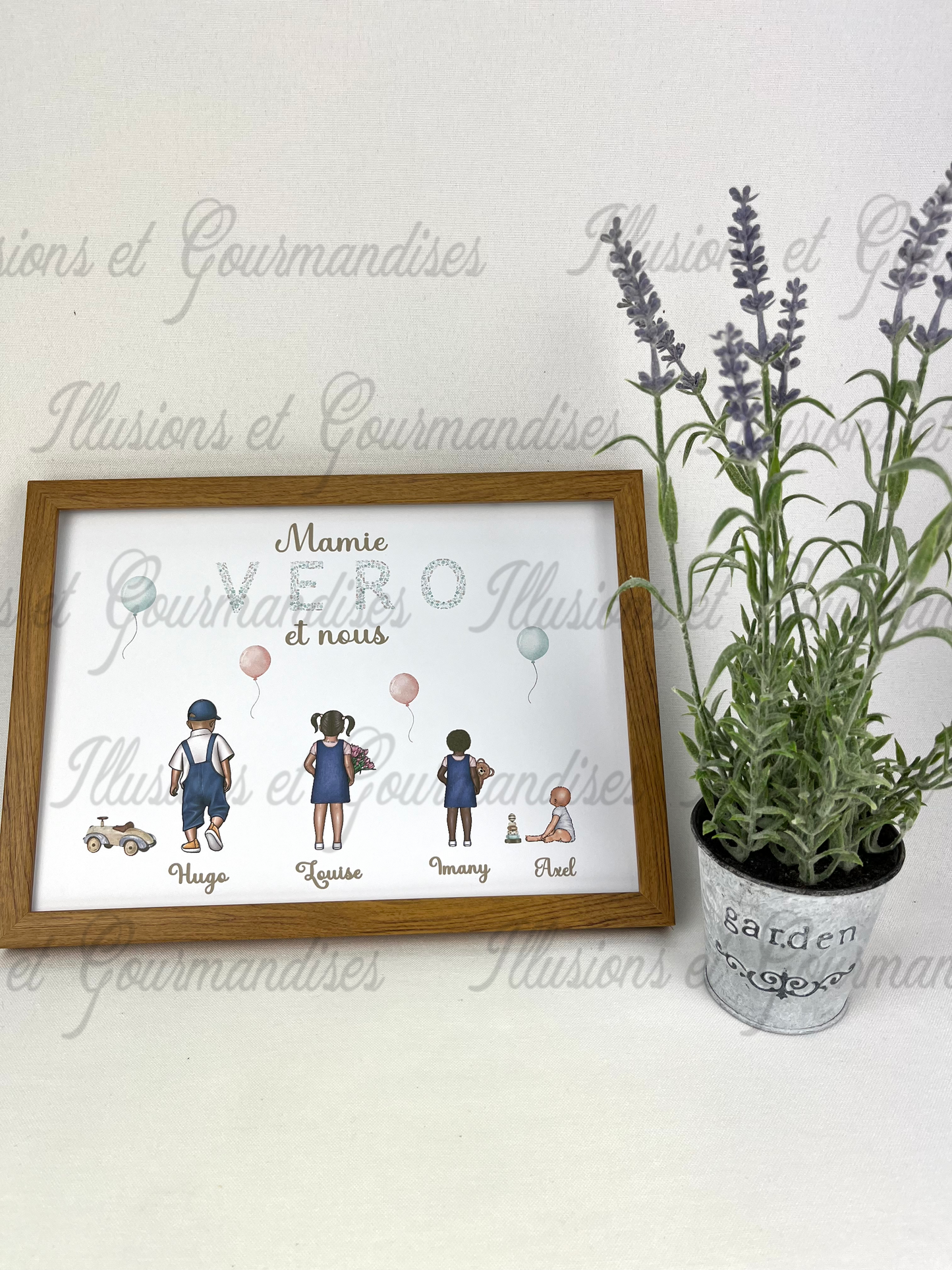 CADRE MAMIE ET NOUS VERSION ENFANTS ( PERSONNALISE)