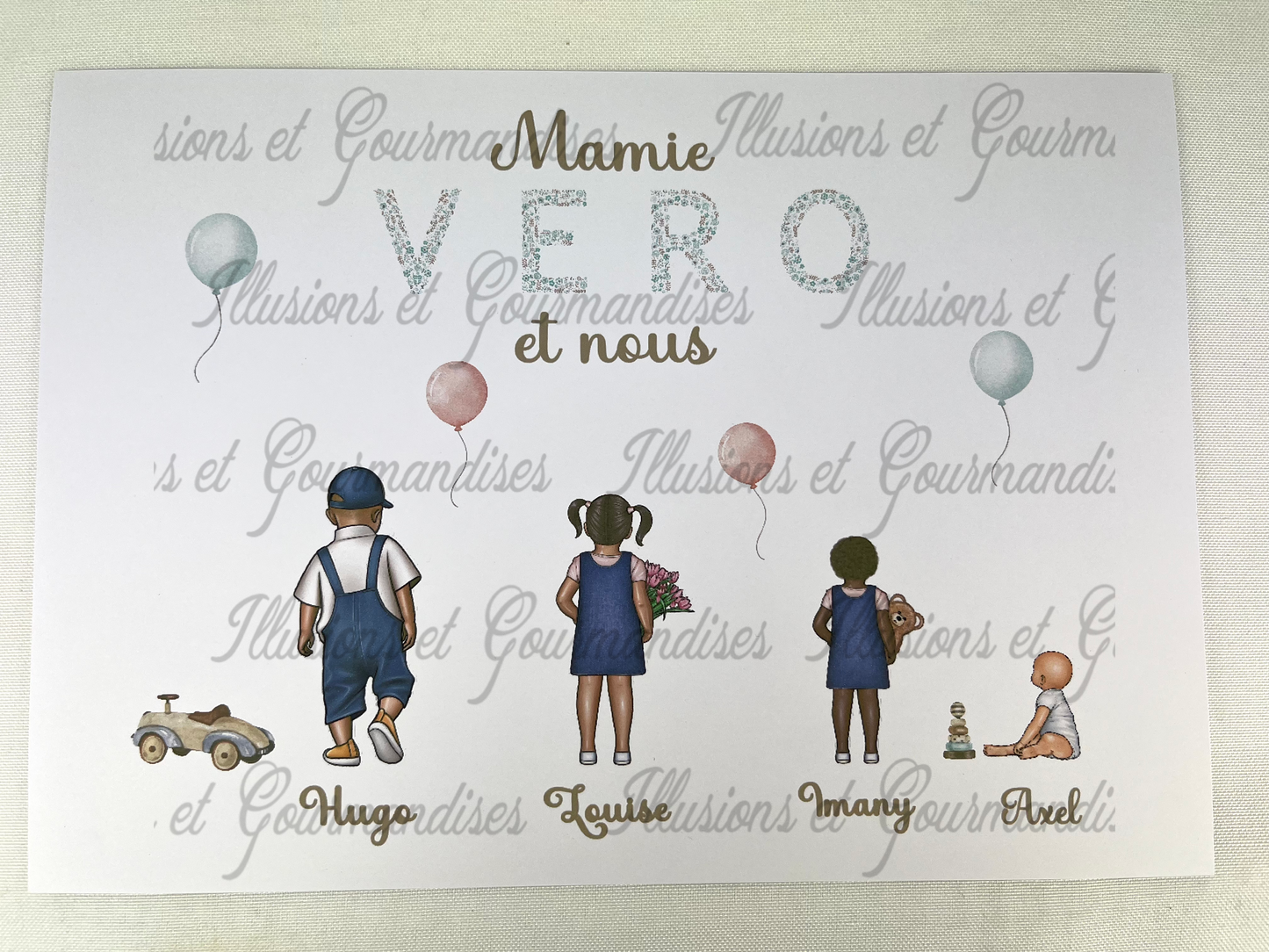 CADRE MAMIE ET NOUS VERSION ENFANTS ( PERSONNALISE)