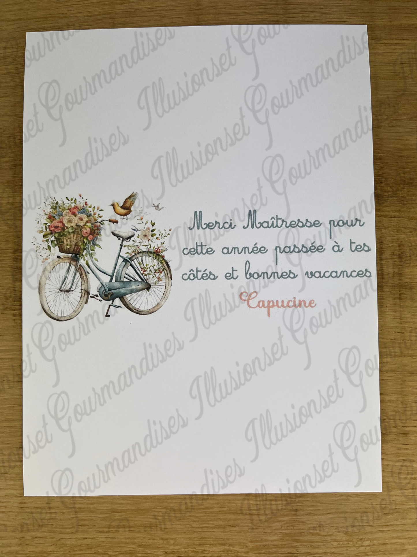 TABLETTE DE REMERCIEMENT POUR MAITRESSE ATSEM NOUNOU etc...
