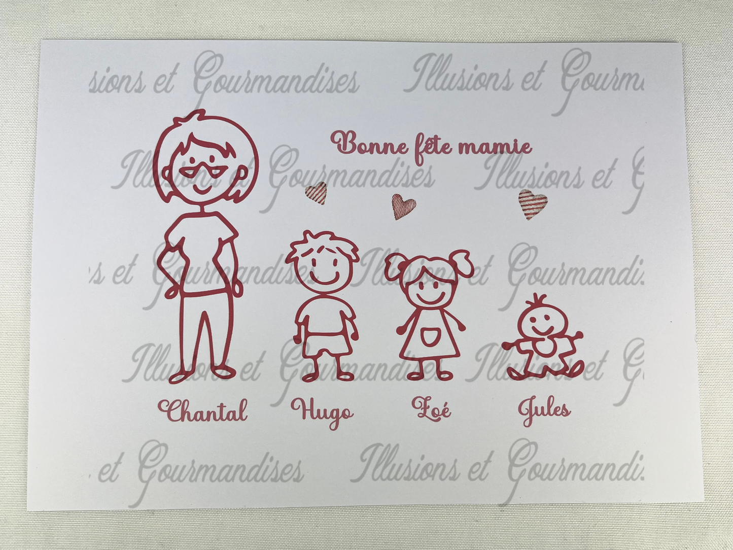 AFFICHE MAMIE (PRÉNOM ) ET NOUS VERSION DESSIN D'ENFANT PERSONNALISABLE