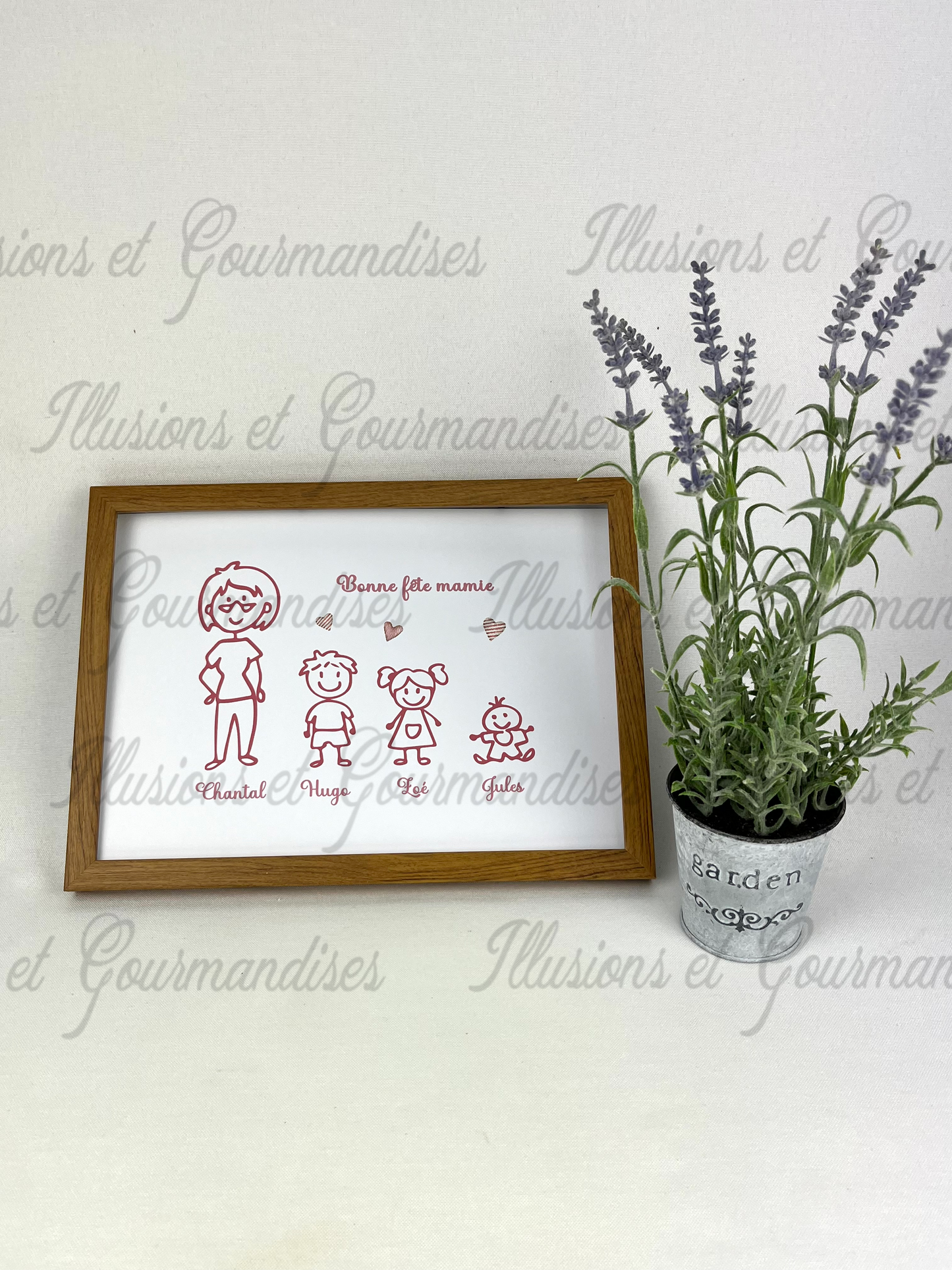 AFFICHE MAMIE (PRÉNOM ) ET NOUS VERSION DESSIN D'ENFANT PERSONNALISABLE
