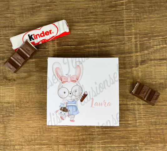 TABLETTE CHOCOLAT AU LAIT KINDER 4 BARRES  (PERSONNALISABLE) modèle 1