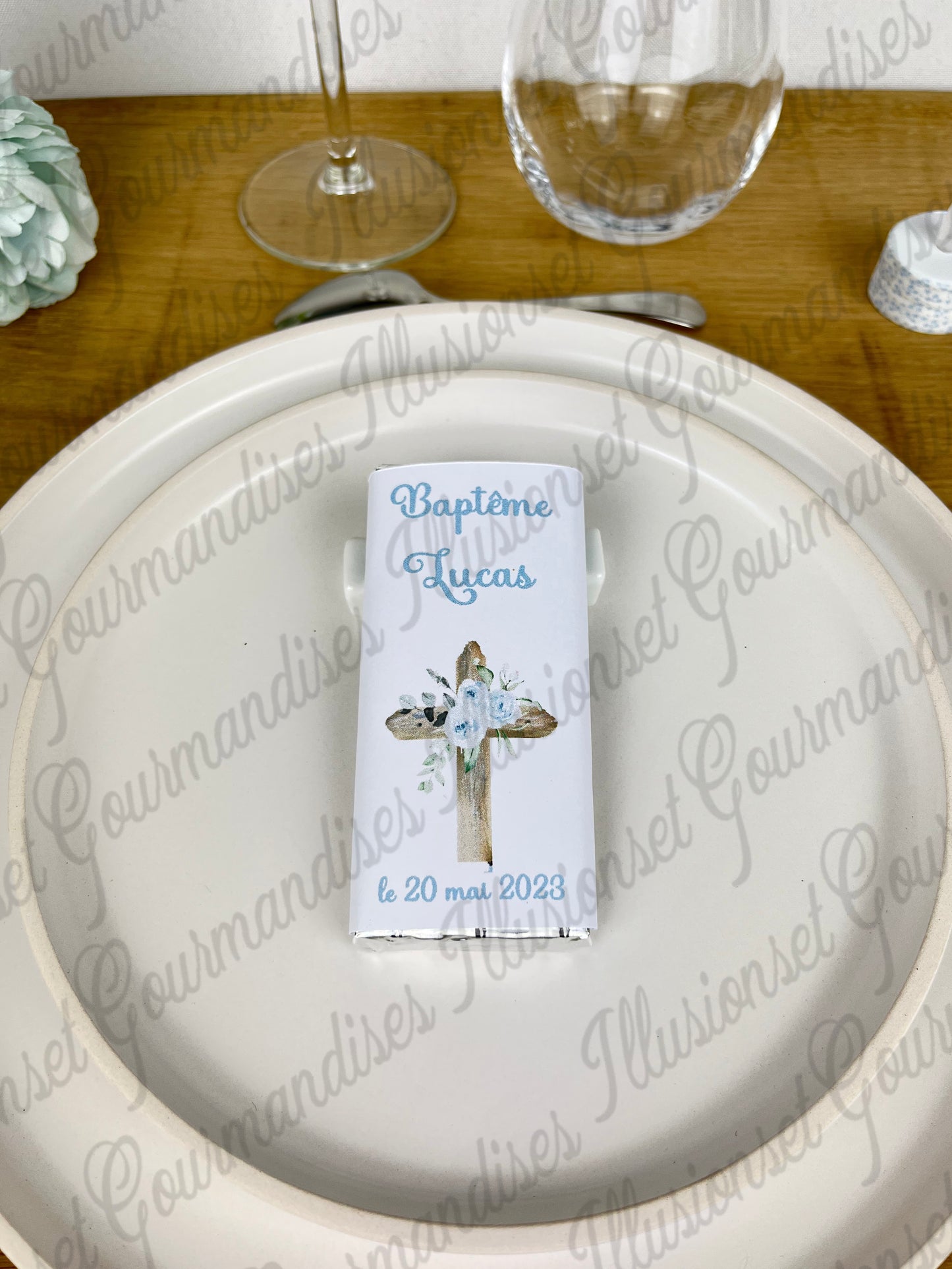 PETITE TABLETTE DE CHOCOLAT PERSONNALISABLE BAPTEME OU COMMUNION