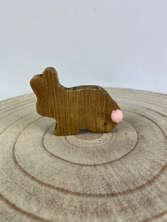 LAPIN EN BOIS DECORATION POUR ARBRE DE PAQUES OU AUTRE     ARTISANAL