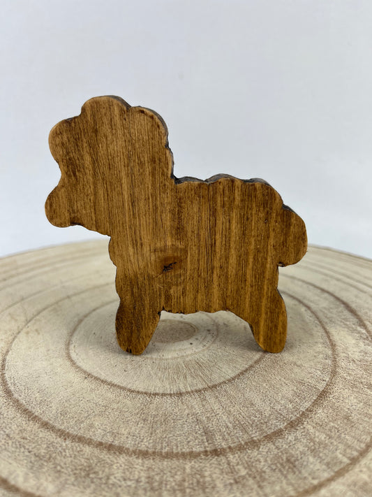 MOUTON EN BOIS DEBOUT DECORATION POUR ARBRE DE PAQUES OU AUTRE     ARTISANAL