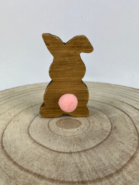 LAPIN EN BOIS DEBOUT DECORATION POUR ARBRE DE PAQUES OU AUTRE     ARTISANAL